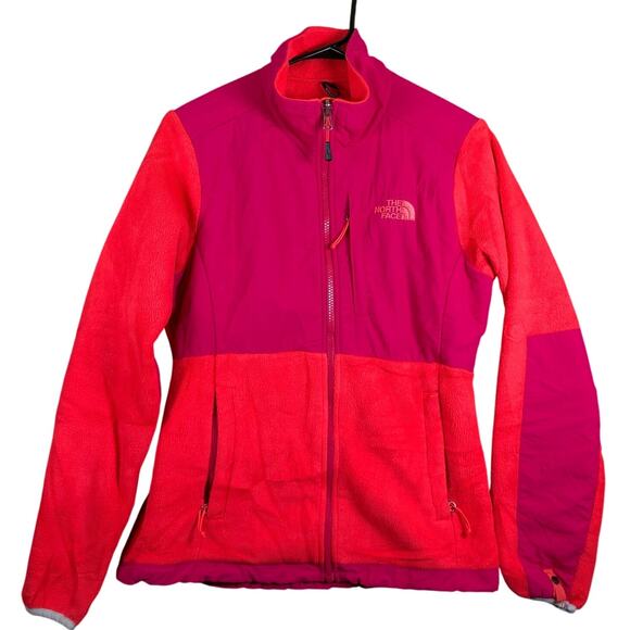 The North Face Womens Jacket Orange Pink Denali Full Zip Fleece Polartec Small - Picture 1 of 14